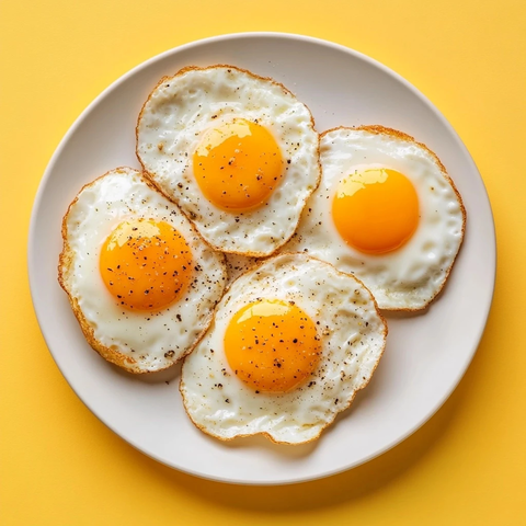 煎蛋满满一盘金黄诱人