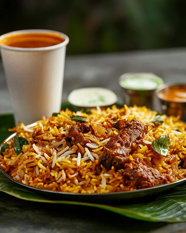 香蕉叶上的比里亚尼盛宴