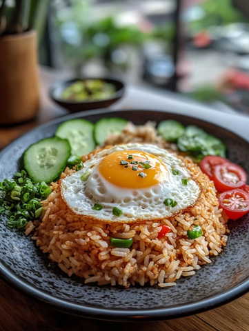 印尼炒饭配煎蛋