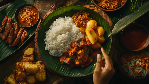 传统美食手捧展示