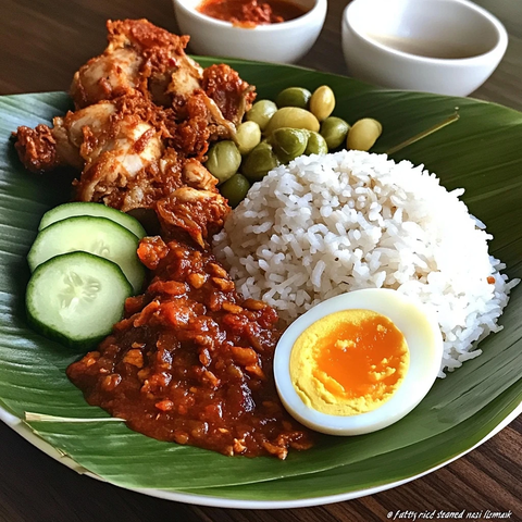 椰浆饭配炸鸡黄瓜片