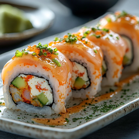 寿司卷摆放餐桌