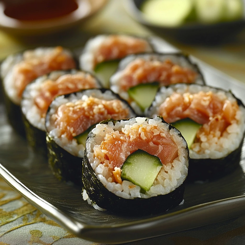 辣味金枪鱼寿司卷清爽脆嫩