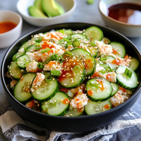 黄瓜蟹肉牛油果沙拉