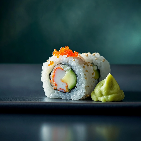 加州寿司卷搭配芥末