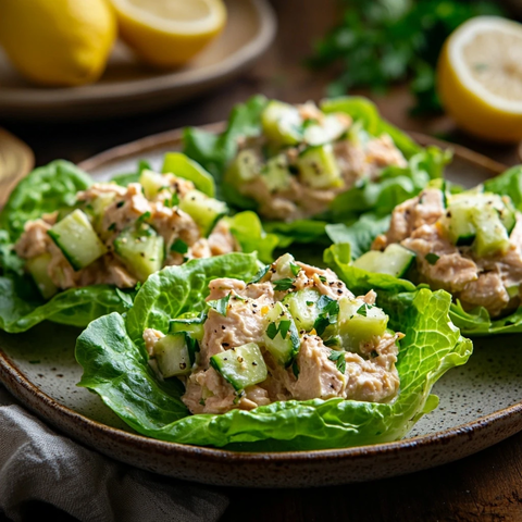 金枪鱼沙拉生菜卷