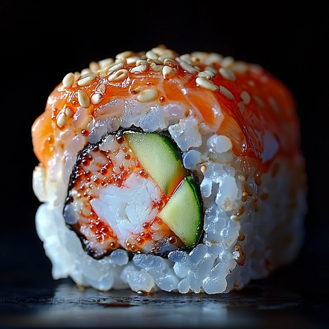 寿司卷蟹肉牛油果黄瓜