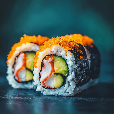 蟹肉牛油果黄瓜寿司卷