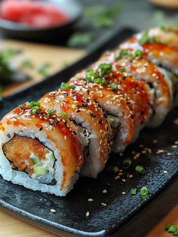 芝士辣椒油蒸饺和各式寿司