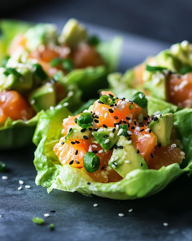 三文鱼塔塔生菜卷