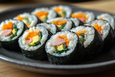 切片紫菜包饭展示