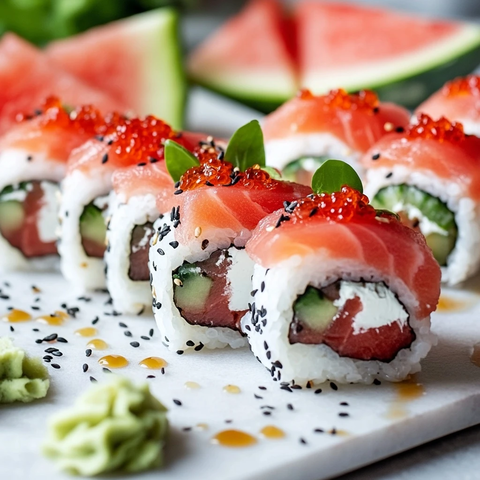 西瓜红鱼寿司卷