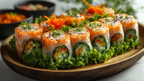 春卷包生菜蔬菜火腿