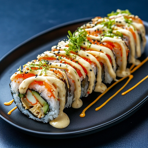 寿司卷配日式蛋黄酱