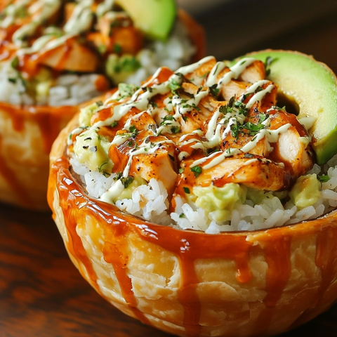 鸡肉奶酪牛油果饭碗