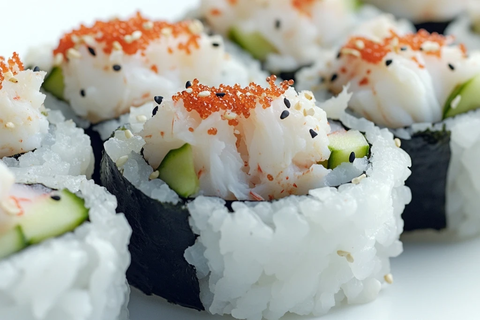 辣蟹卷寿司特写照片
