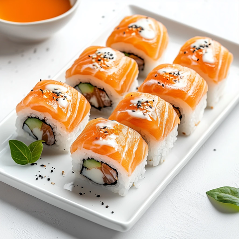 鲜嫩三文鱼寿司卷