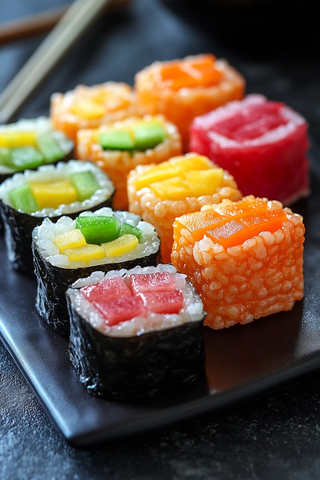 寿司米花糖水果皮卷