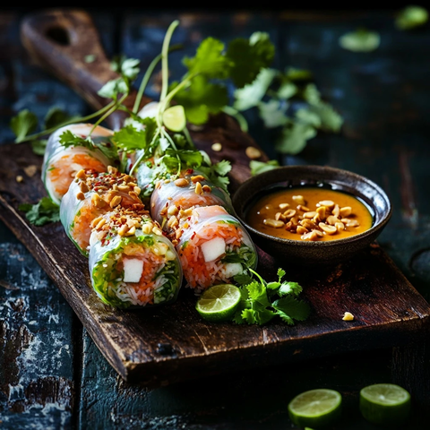 越南春卷配花生酱