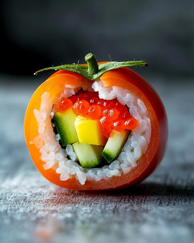 番茄内嵌寿司卷展现独特风味