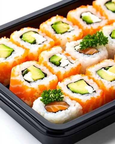 加州卷配奶油芝士三文鱼