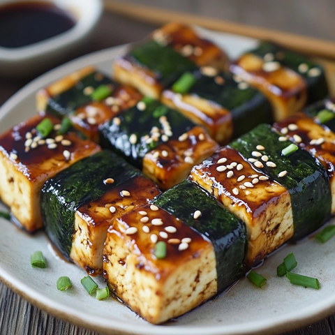 海苔包裹豆腐小吃拼盘