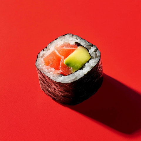 寿司红背景阴影摄影