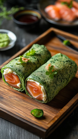 绿卷三文鱼奶油芝士