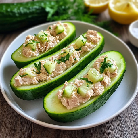 黄瓜船装吞拿鱼开胃小食