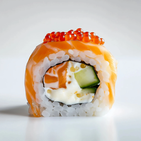 寿司卷切片白米鲑鱼配料