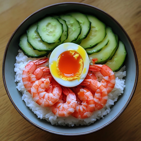 虾仁牛油果黄瓜蛋炒饭