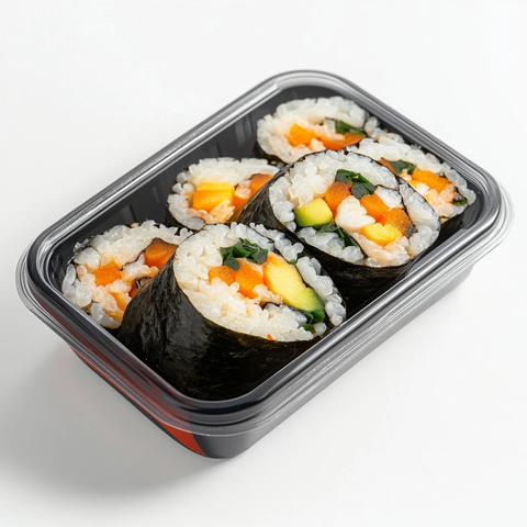 三角紫菜包饭透明包装展示