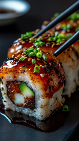 精致摆盘寿司展示