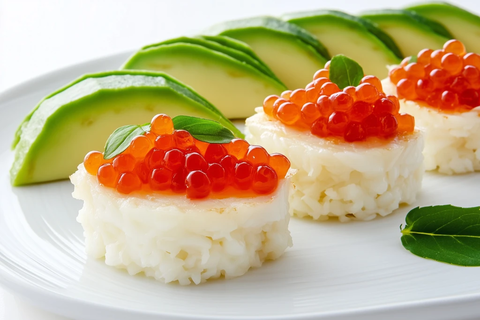 蟹肉牛油果鱼子酱三明治