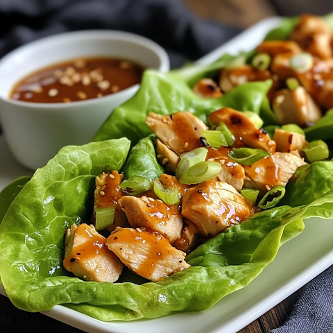 鸡胸肉生菜卷搭配酸辣酱
