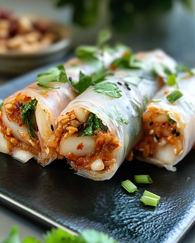 梨核桃泡菜米纸卷