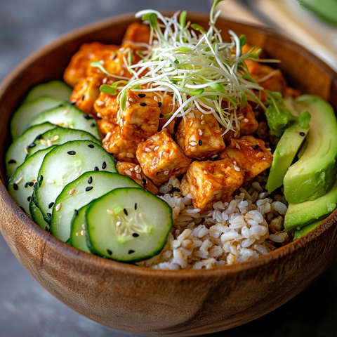 金枪鱼牛油果沙拉木碗