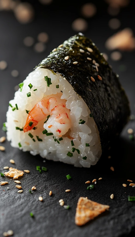 虾仁海苔三角饭团