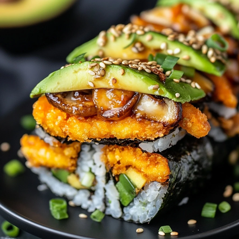 蔬菜天妇罗卷配芝麻葱段