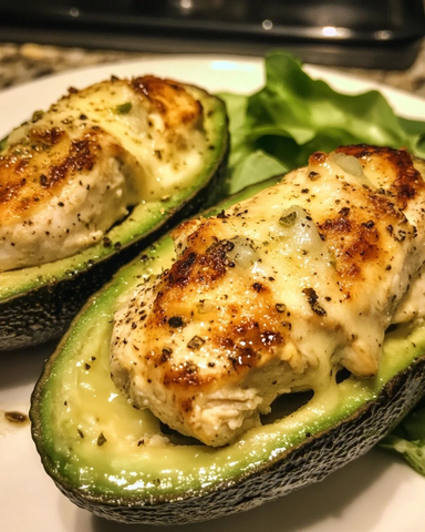 鸡肉凯撒沙拉配牛油果