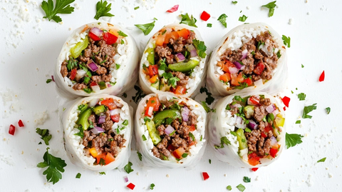 牛肉芝士辣椒饭卷