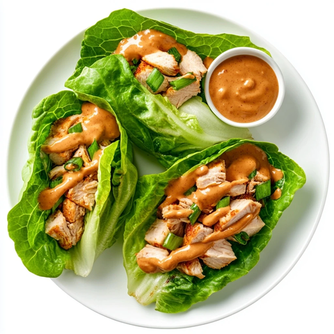 土耳其生菜卷配花生酱