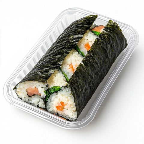 超大三角形紫菜包饭特写