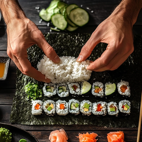 寿司海苔米饭蔬菜组合