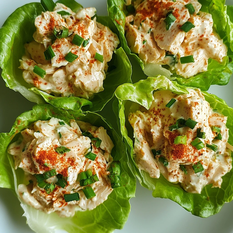 奶油鸡肉沙拉生菜杯