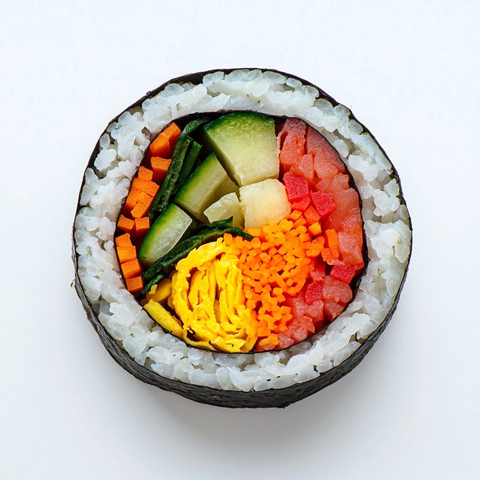 蔬菜丰富少米饭紫菜包饭