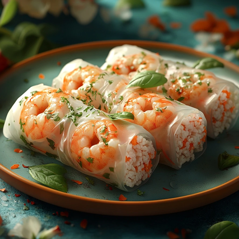 虾仁越南春卷飘云效果