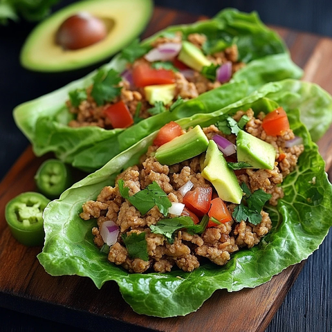 土耳其生菜卷配牛油果