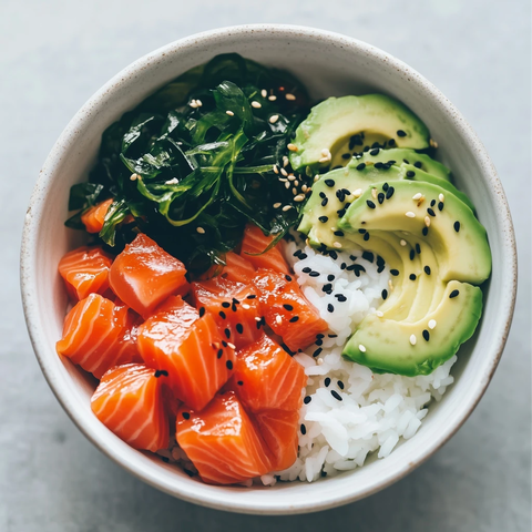 三文鱼牛油果海藻碗