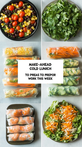 冷食午餐搭配沙拉卷饼春卷